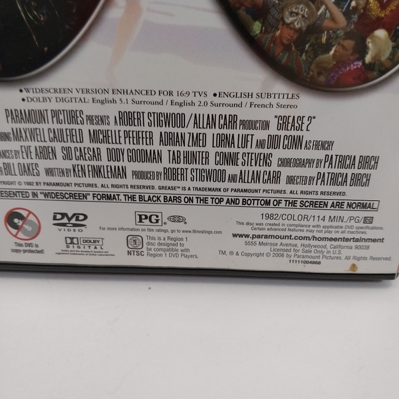 Grease 2 DVD 2003 Michelle Pfeiffer 1982 Musical #A045 - Picture 3 of 6